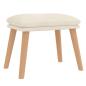 Preview: Relaxsessel mit Hocker Cremeweiß Samt
