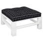 Preview: Palettenkissen Schwarz Karomuster 70x70x12 cm Stoff