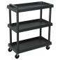 Preview: ARDEBO.de - Werkstattwagen 3 Etagen Schwarz 75x37,5x92 cm PP