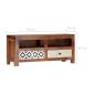 Preview: TV-Schrank 90x30x40 cm Massivholz Akazie