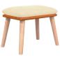 Preview: Fußhocker Creme 45x29,5x35 cm Stoff und Kunstleder