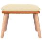 Preview: Fußhocker Creme 45x29,5x35 cm Stoff und Kunstleder