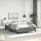 Preview: ARDEBO.de - Bettgestell ohne Matratze Dunkelgrau 137x190 cm Stoff