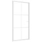 Preview: Innentür 102,5x201,5 cm Weiß ESG-Glas und Aluminium