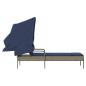 Preview: Sonnenliege mit Sonnendach Grau Poly-Rattan