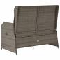 Preview: Gartenbank mit Liegefunktion und Kissen Grau Polyrattan