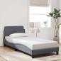 Preview: ARDEBO.de - Bettgestell Dover Dunkelgrau 90x190 cm Samt