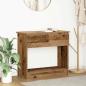 Preview: ARDEBO.de - Konsolentisch mit Schubladen Altholz-Optik 85,5x38,5x74,5 cm