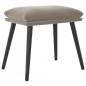 Preview: Relaxsessel mit Hocker Hellgrau Samt