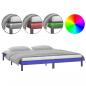 Preview: Massivholzbett mit LEDs Grau 140x190 cm