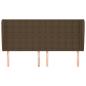 Preview: Kopfteil mit Ohren Dunkelbraun 163x23x118/128 cm Stoff
