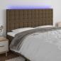 Preview: ARDEBO.de - LED Kopfteil Dunkelbraun 160x5x118/128 cm Stoff