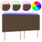 Preview: LED Kopfteil Dunkelbraun 160x5x118/128 cm Stoff