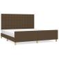 Preview: Bettgestell ohne Matratze Dunkelbraun 160x200 cm Stoff