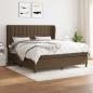 Preview: ARDEBO.de - Boxspringbett mit Matratze Dunkelbraun 160x200 cm Stoff