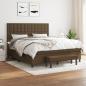 Preview: ARDEBO.de - Boxspringbett mit Matratze Dunkelbraun 160x200 cm Stoff