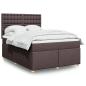 Preview: ARDEBO.de - Boxspringbett mit Matratze Dunkelbraun 160x200 cm Stoff