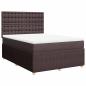 Preview: Boxspringbett mit Matratze Dunkelbraun 160x200 cm Stoff