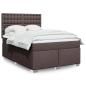 Preview: ARDEBO.de - Boxspringbett mit Matratze Dunkelbraun 160x200 cm Stoff