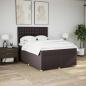 Preview: Boxspringbett mit Matratze Dunkelbraun 160x200 cm Stoff