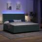 Preview: Boxspringbett mit Matratze mit LED Dunkelgrün 200 x 200 cm Samt