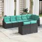 Preview: ARDEBO.de - Sofa Set mit Kissen 8 pcs Schwarz Poly-Rattan