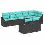 Preview: Sofa Set mit Kissen 8 pcs Schwarz Poly-Rattan