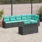Preview: Sofa Set mit Kissen 8 pcs Schwarz Poly-Rattan