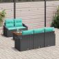 Preview: Gartensofa-set mit Kissen 6 pcs Schwarz Poly-Rattan