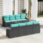 Preview: ARDEBO.de - Gartensofa-set mit Kissen 9 pcs Schwarz Poly-Rattan