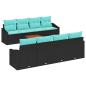 Preview: Gartensofa-set mit Kissen 9 pcs Schwarz Poly-Rattan