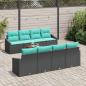 Preview: Gartensofa-set mit Kissen 9 pcs Schwarz Poly-Rattan