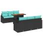 Preview: Garten Essgruppe mit Kissen 7 pcs Schwarz und Teal