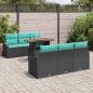 Preview: Garten Essgruppe mit Kissen 7 pcs Schwarz und Teal