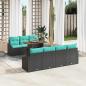Preview: ARDEBO.de - Garten Essgruppe mit Kissen 8 pcs Schwarz und Teal