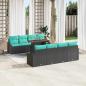 Preview: ARDEBO.de - Garten-Sofa-Set mit Kissen 9 pcs Schwarz und Teal