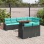 Preview: Garten Essgruppe mit Kissen 9 pcs Schwarz und Teal