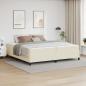 Preview: ARDEBO.de - Bettrahmen mit Matratze Creme 200 x 200 cm Stoff