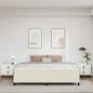 Preview: Bettrahmen mit Matratze Creme 200 x 200 cm Stoff