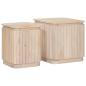 Preview: ARDEBO.de - Handgefertigtes Beistelltisch-Set 2 stk. Weiß 45 x 45 x 45 cm