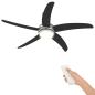 Preview: Deckenventilator mit Licht und Fernbedienung Ø 130 cm Schwarz