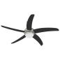 Preview: Deckenventilator mit Licht und Fernbedienung Ø 130 cm Schwarz