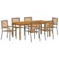 Preview: Garten Essgruppe 7 Stk. Grau Massivholz Akazie