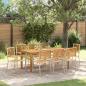 Preview: ARDEBO.de - Garten Essgruppe 9 stk. Beige Massivholz Akazie