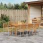 Preview: Garten Essgruppe 9 stk. Beige Massivholz Akazie