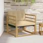 Preview: ARDEBO.de - Outdoor-Sofagarnitur Massives Akazienholz und Textilene Weiß