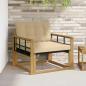 Preview: ARDEBO.de - Outdoor-Sofagarnitur Massives Akazienholz und Textilene Weiß
