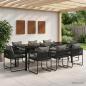 Preview: ARDEBO.de - Garten Essgruppe 9 stk. Schwarz und Anthrazit Poly-Rattan