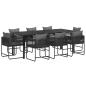 Preview: Garten Essgruppe 9 stk. Schwarz und Anthrazit Poly-Rattan