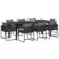 Preview: Garten Essgruppe 9 stk. Schwarz und Anthrazit Poly-Rattan